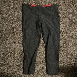 Gray Lululemon leggings, pink band, with side pockets, size 10